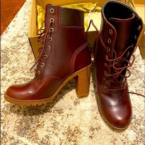 Timberland high heeled lace up boot